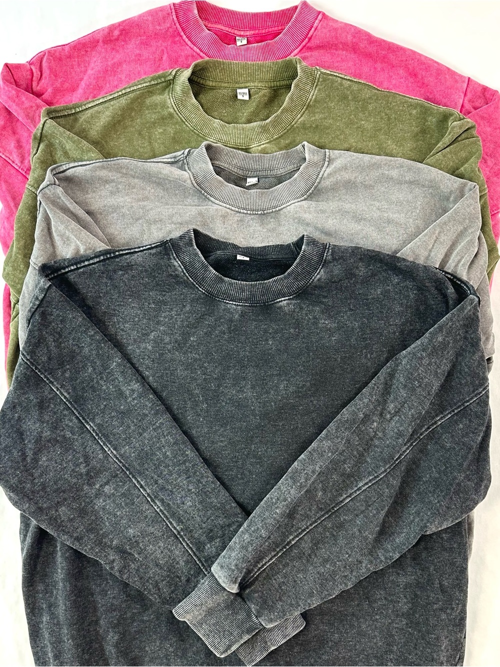 Women's Washed Crewneck Sweatshirt - Black
